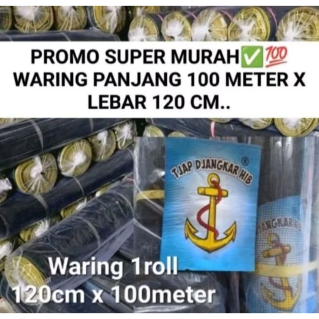 PROMO WARING HITAM CAP JANGKAR ±100M×120CM