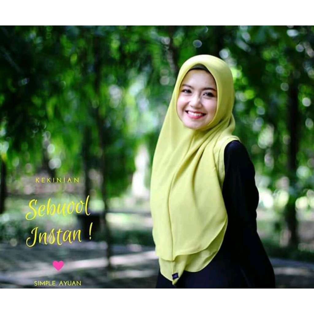 Sebuol Instan Hijab Poly Cotton Instan Segi 4 Ala Qumi