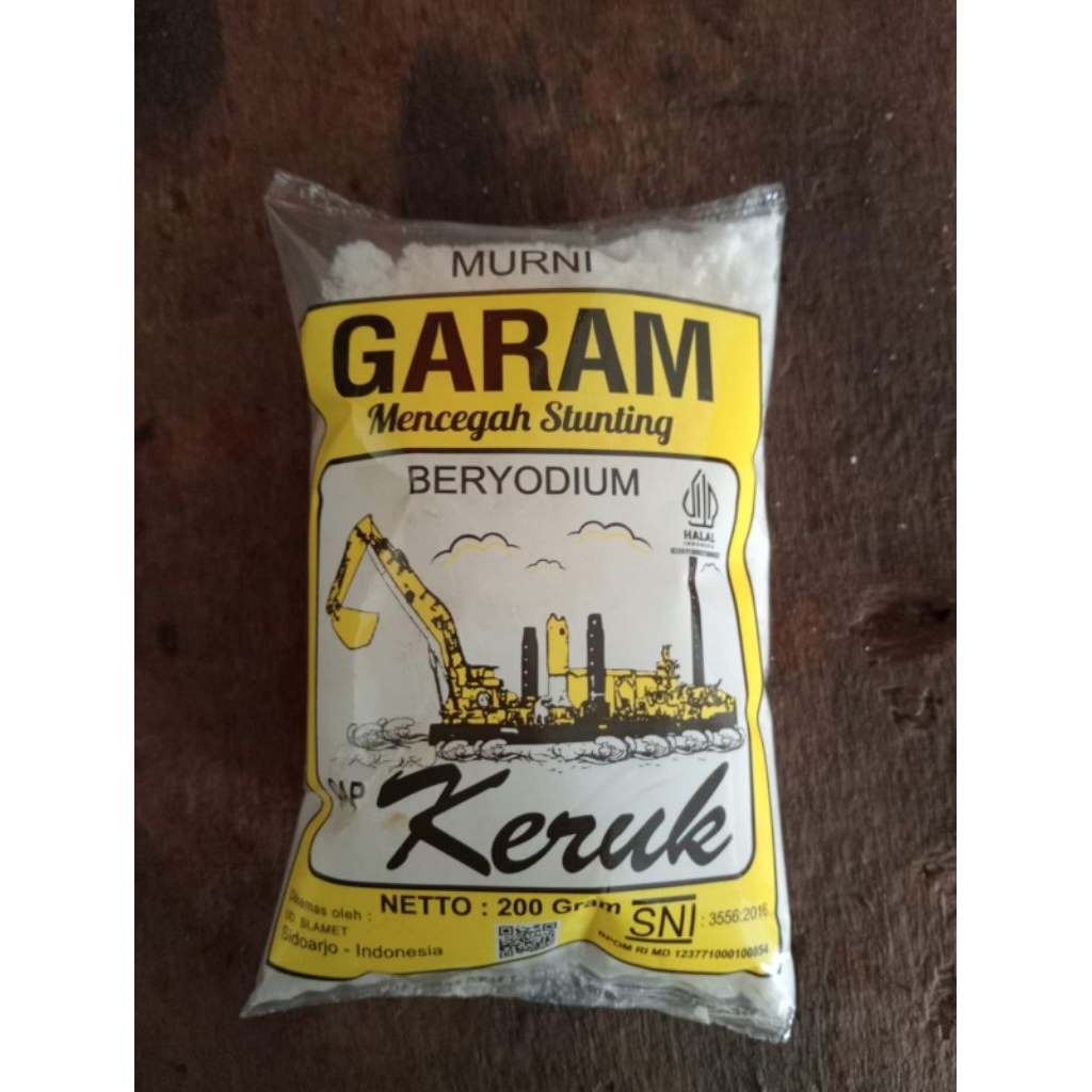 

garam dapur murni beryodium cap keruk atau cap katak kemasan 200gr