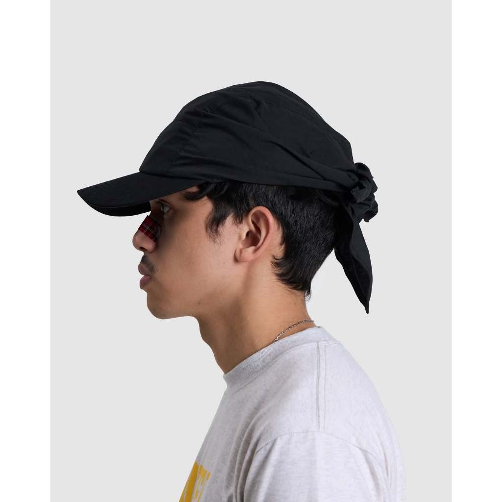 bandana hat black hotel official topi