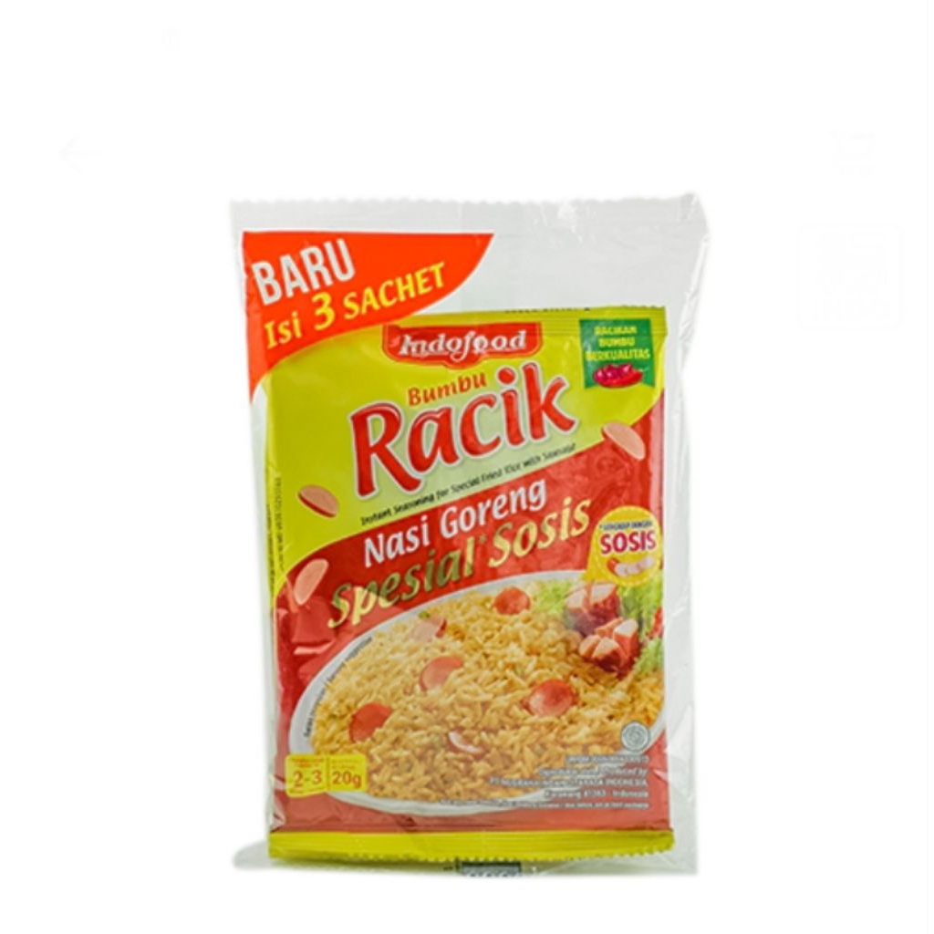 

Indofood bumbu racik nasi goreng spesial sosis 3 x 20 gr