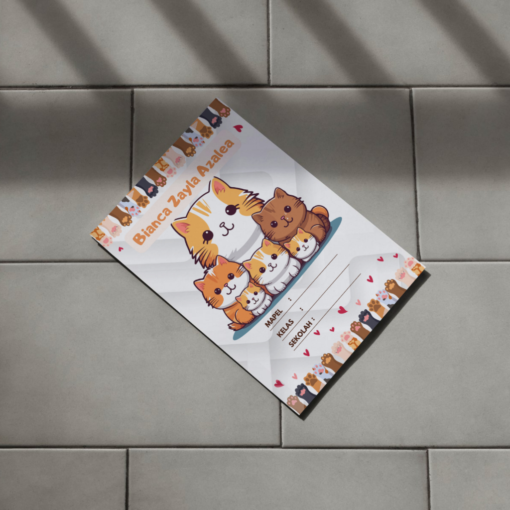 

BUKU TULIS CUSTOM NAMA/SEKOLAH/KELAS/MAPEL TEMA KUCING