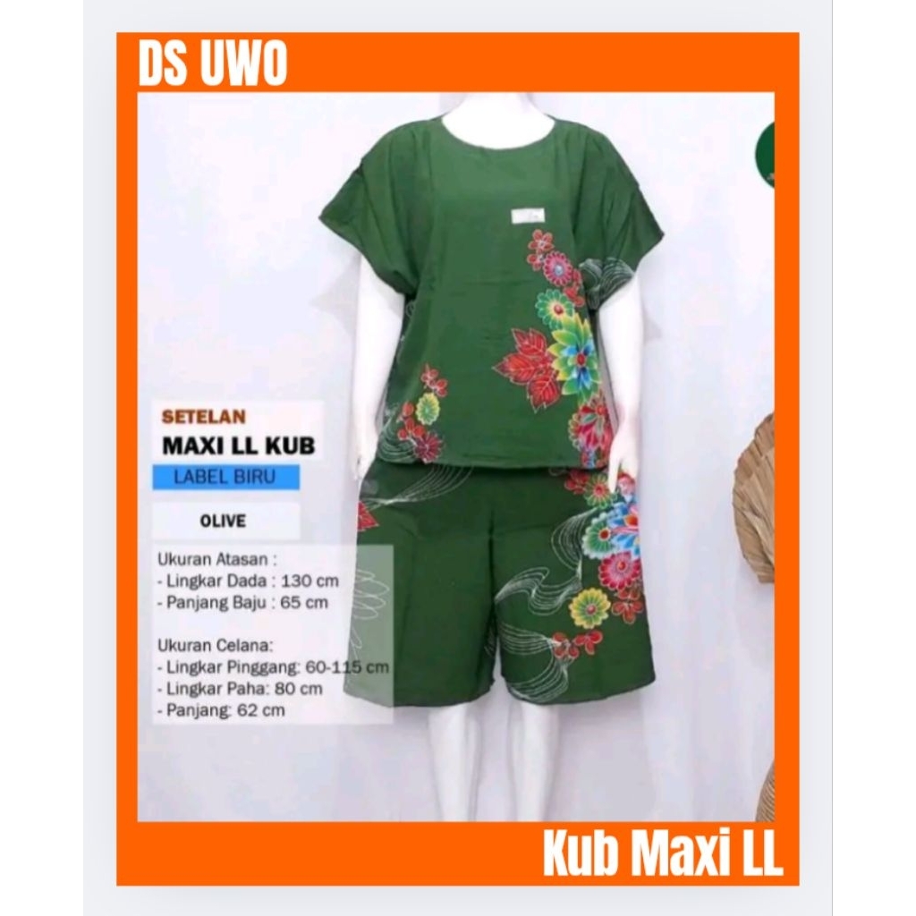 DASTER KENCANA UNGU ORI LABEL BIRU : LD 130 SETELAN CELANA KULOT MODEL MAXI LL