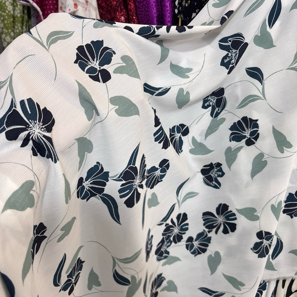 Kain Bahan Double Yoryu - kain bahan motif bunga - kain bahan Babel yoryu - kain knit premium - kain