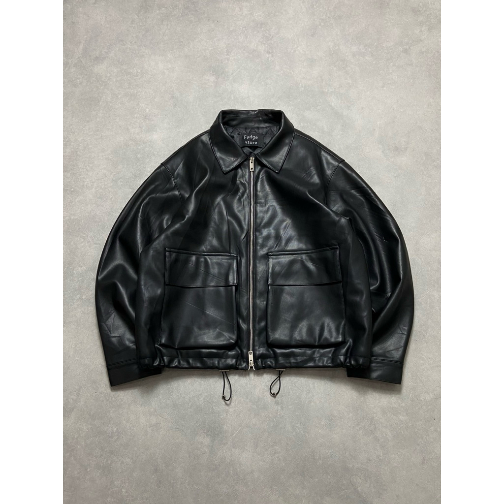 Lafudge Store Double Zip Casual Leather Work Jacket