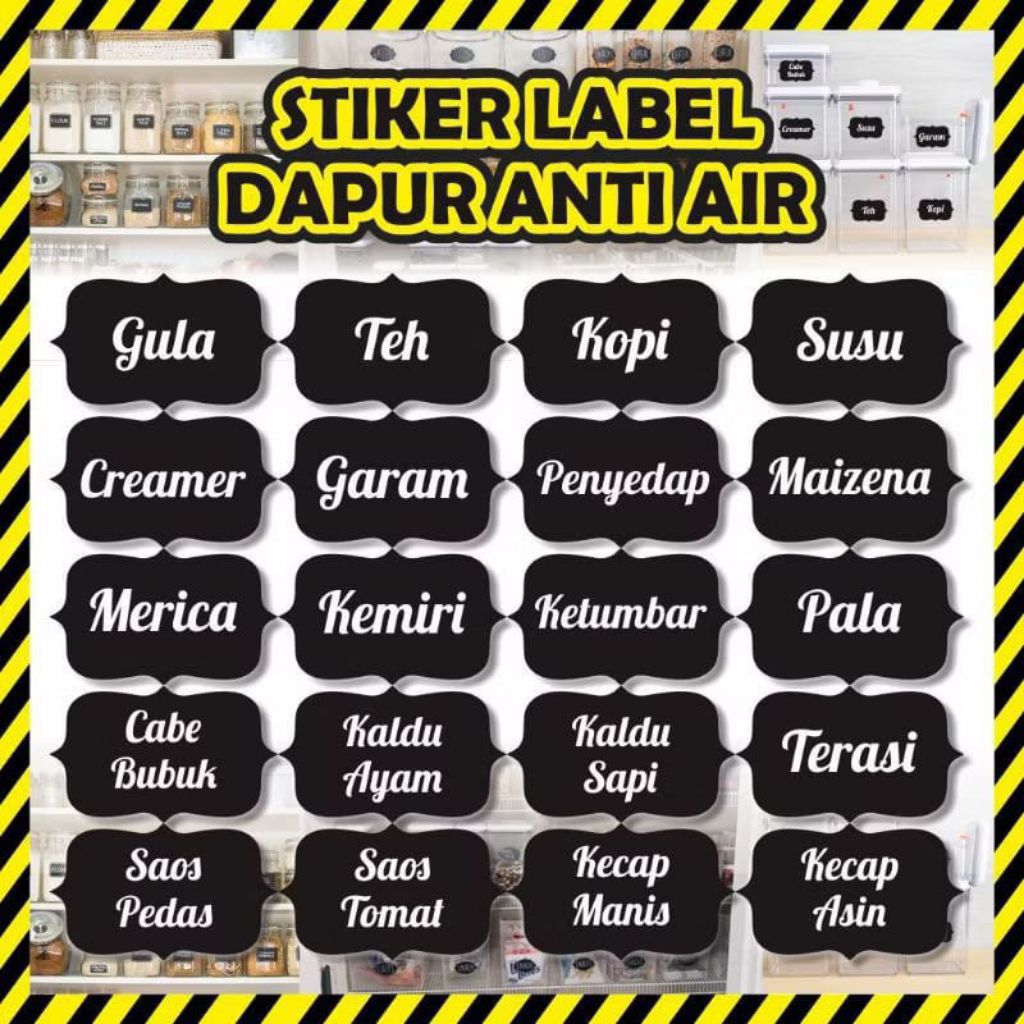 Z3 Stiker Bumbu Dapur /  Nama Nama Bumbu Dapur / Label Nama bumbu