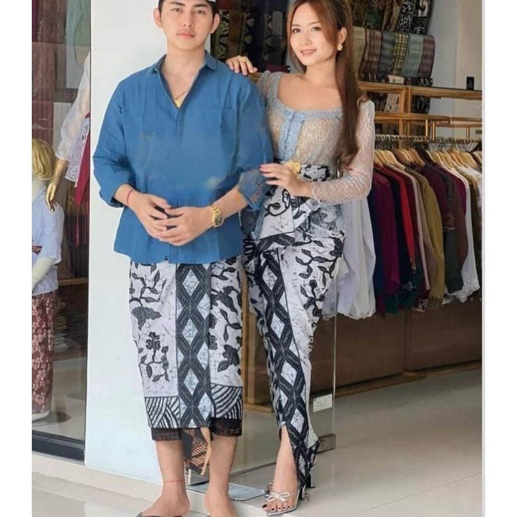 SET COUPLE KAMEN SAPUT BATIK KLASIK | SAPUT BATIK PREMIUM | PAKAIAN ADAT BALI