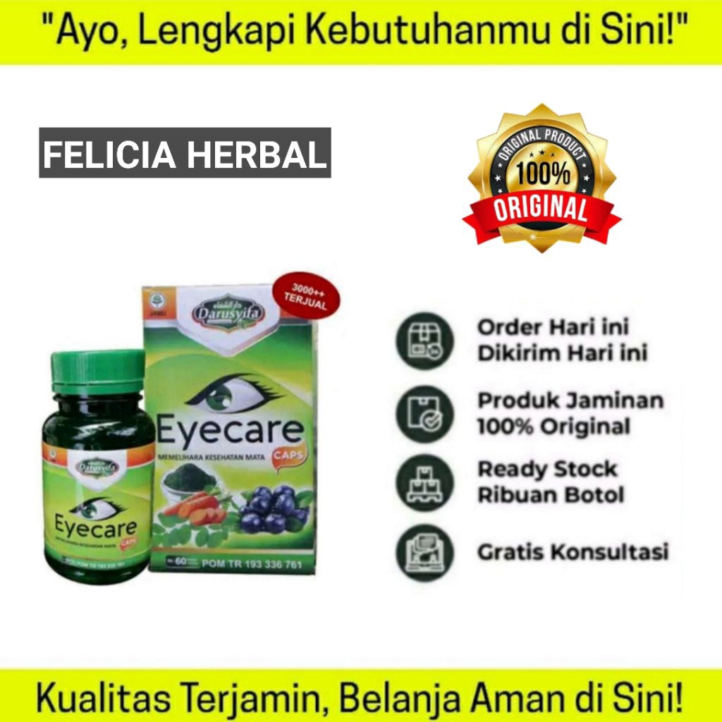 EYECARE CAPS VITAMIN MATA KAPSUL HERBAL MATA MINUS SILINDER KATARAK RABUN JAUH TANPA OPERASI BPOM
