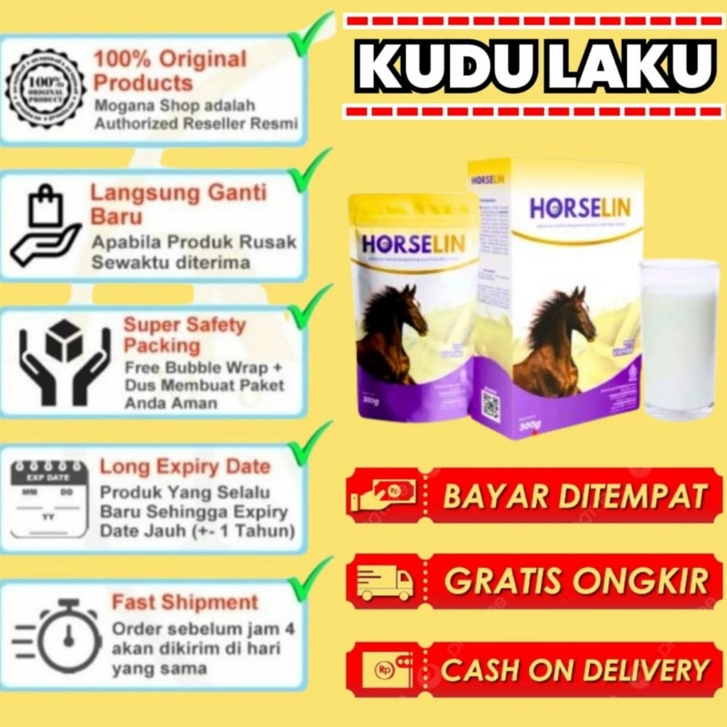 

HORSELIN 200gr Official I Susu Kuda Premium I Nyeri Persendian Kebas & Pegal Linu Original