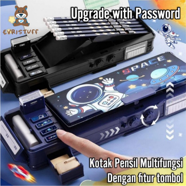 

Kotak Pensil Multifungsi Magnet Fitur Tombol Anak Sekolah dengan Password