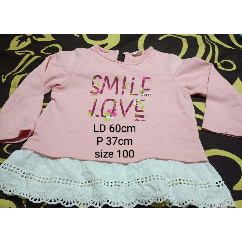 Preloved Atasan Cewek 2-3 tahun, size 100, merk Alfonso