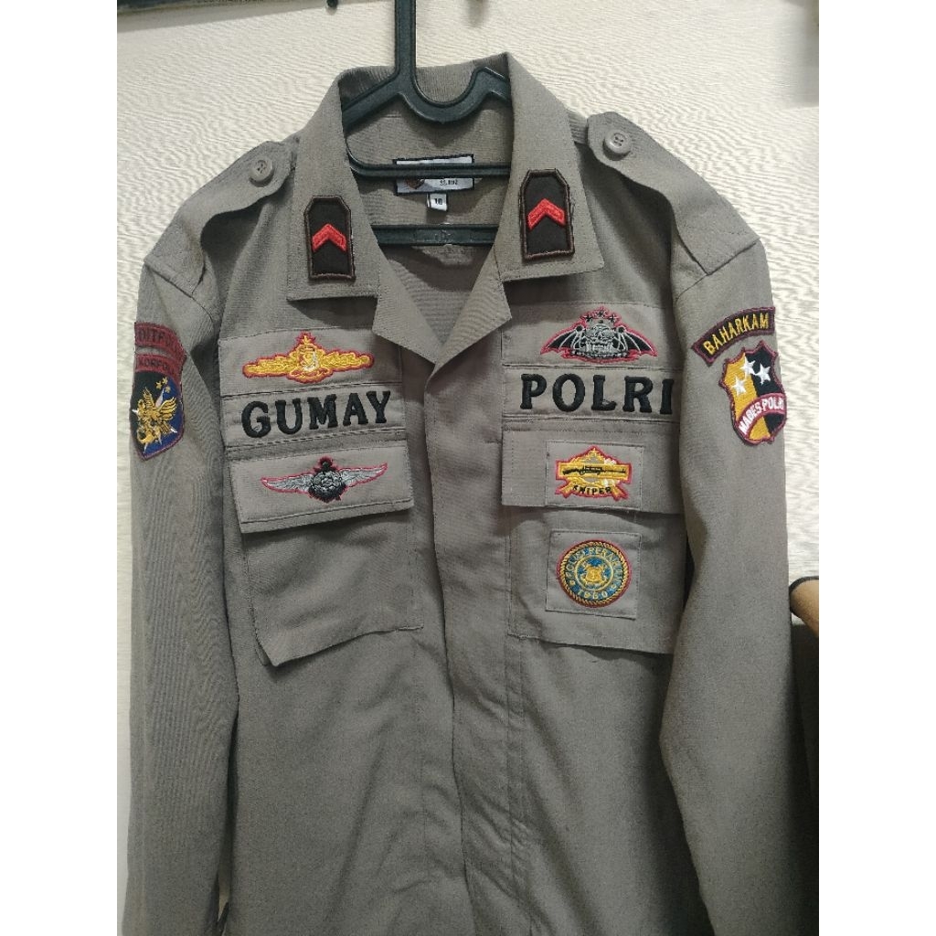BAJU PDL POLRI JATAH POLOS DAN ATAU FULL BORDIR