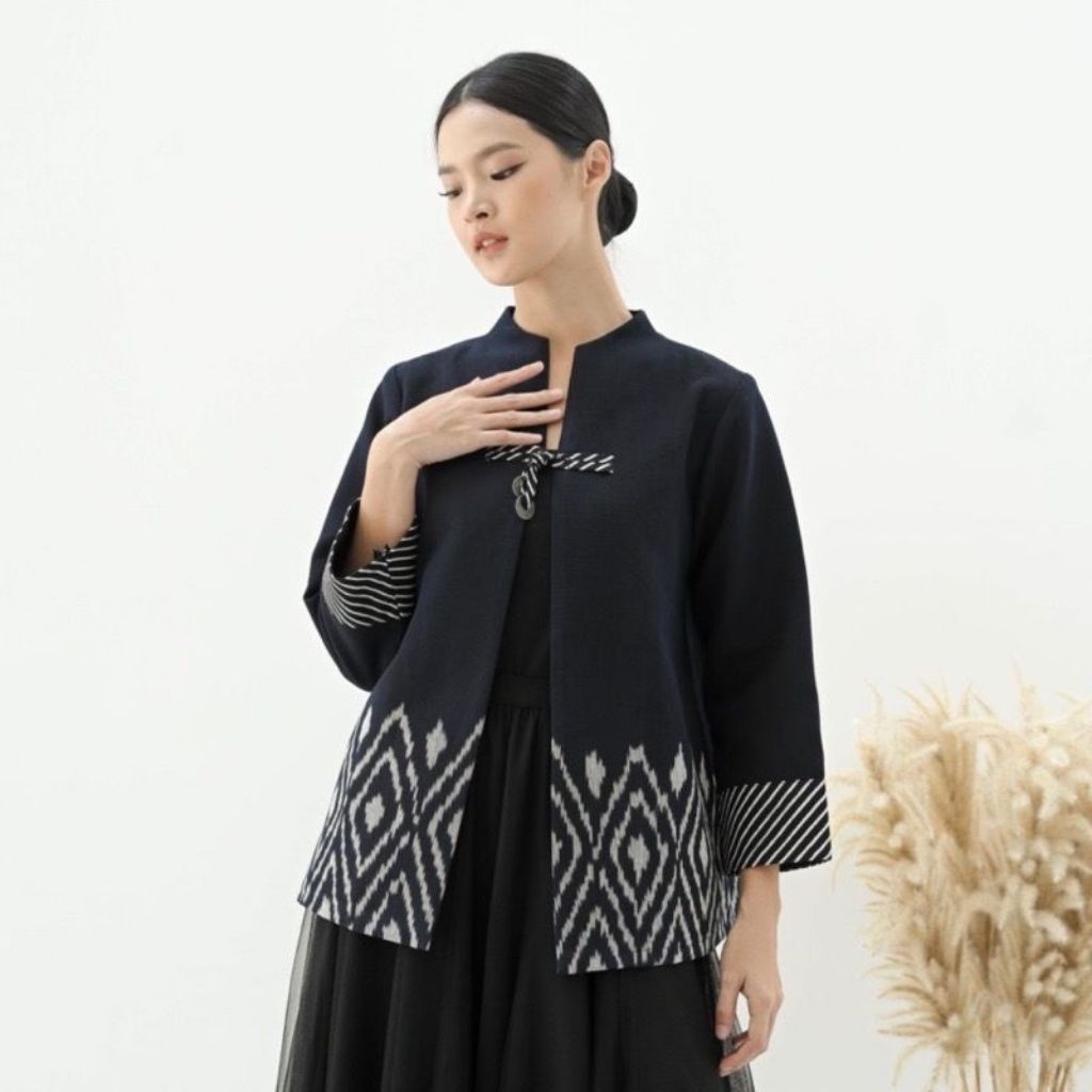 outer tenun blazer wanita blazer tenun aetnik baju tenun jepara