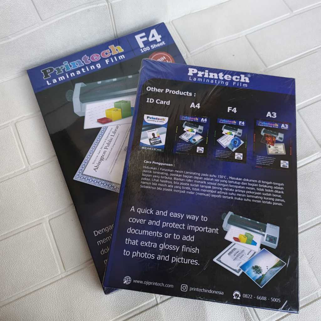 

(1 Pack100lbr) Plastik Laminating Glossy A4 & F4 100mc PRINTECH