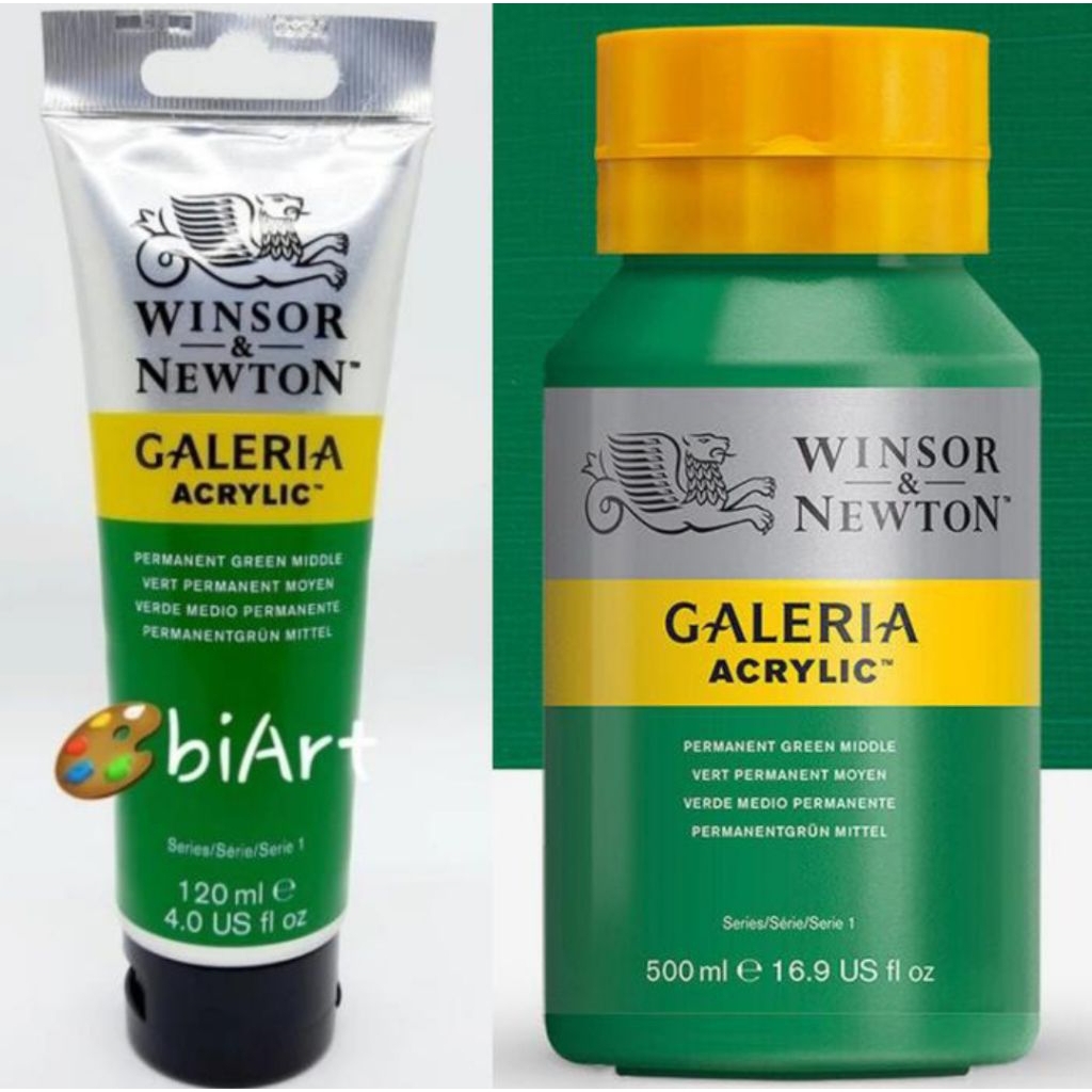 

Cat Akrilik Galeria Acrylic Colour 500ml / 120ml Permanent Green Middle Winsor & Newton