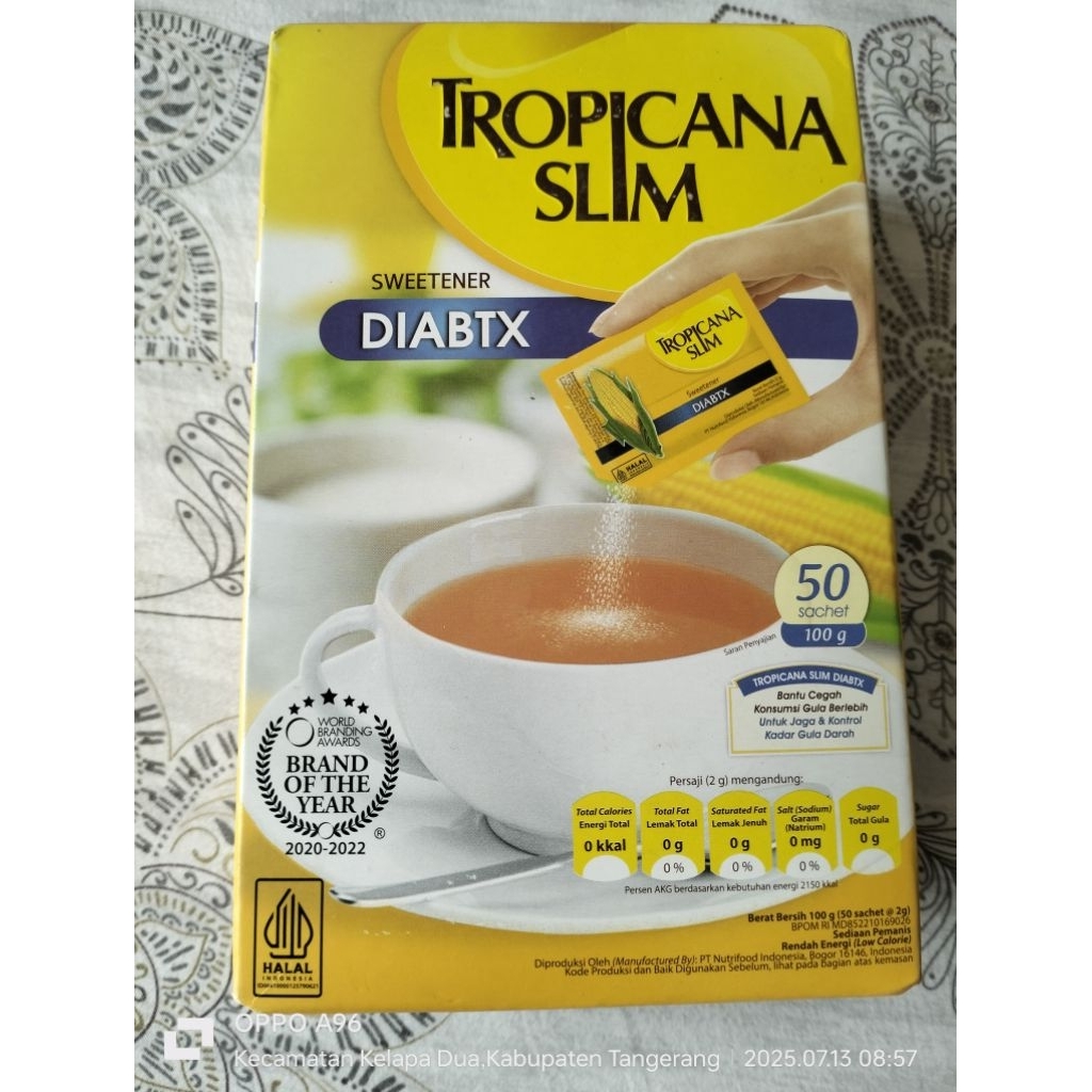 

Tropicana Slim Sweetener Diabtx 50 Sachet