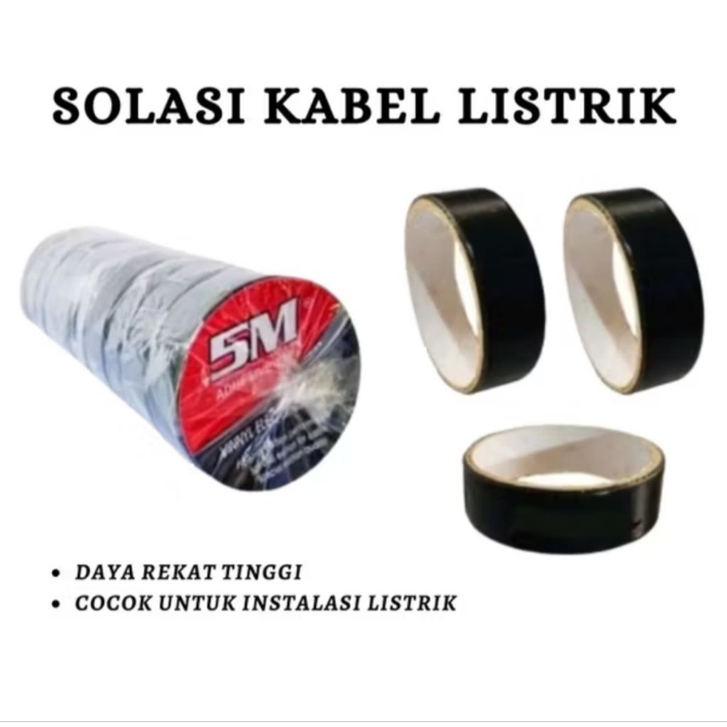 Solasi Kabel Listrik Hitam / Lakban Kabel Listrik Murah