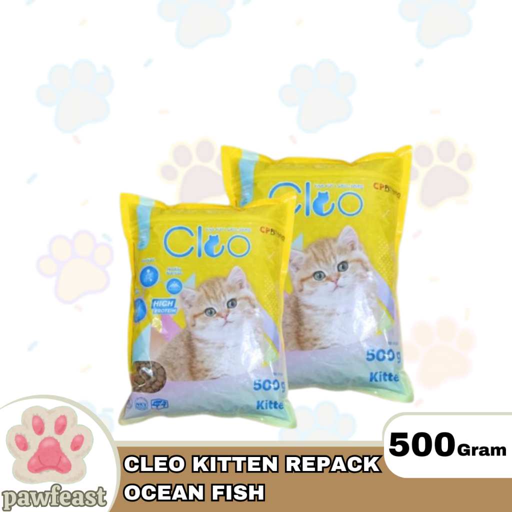 Cleo Kitten Repack 500 Gram / Makanan Kucing Cleo Kitten Repack / Makanan Kucing Kering Kitten