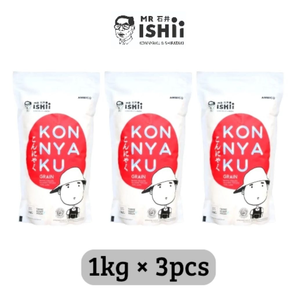 

(3pcs) mr.ishii konnyaku rice / beras konnyaku / shirataki rice / beras shirataki rice 1kg