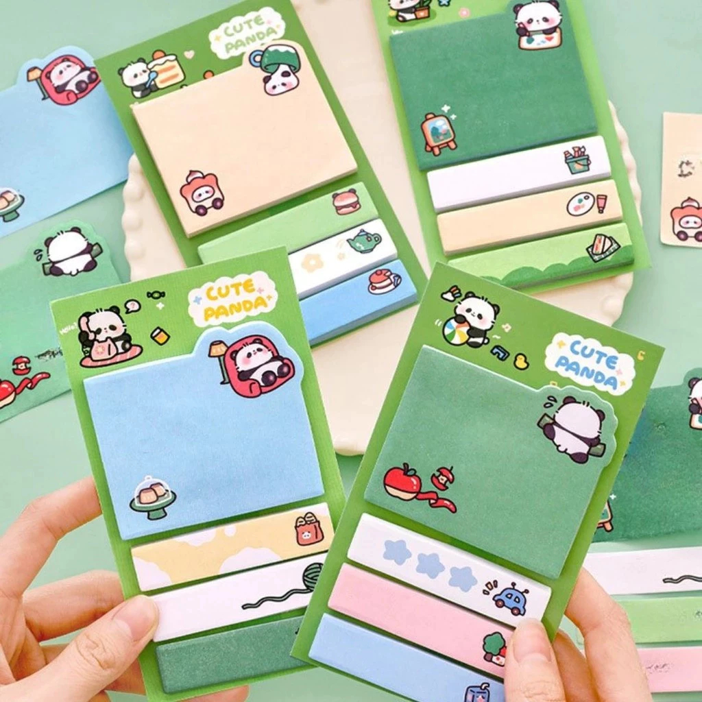 

MS Sticky Notes Panda Set Isi 80 Lembar Index Mark Stick Note Catatan Kertas Tempel Penanda Buku Halaman Memo Pad Aesthetic Cute