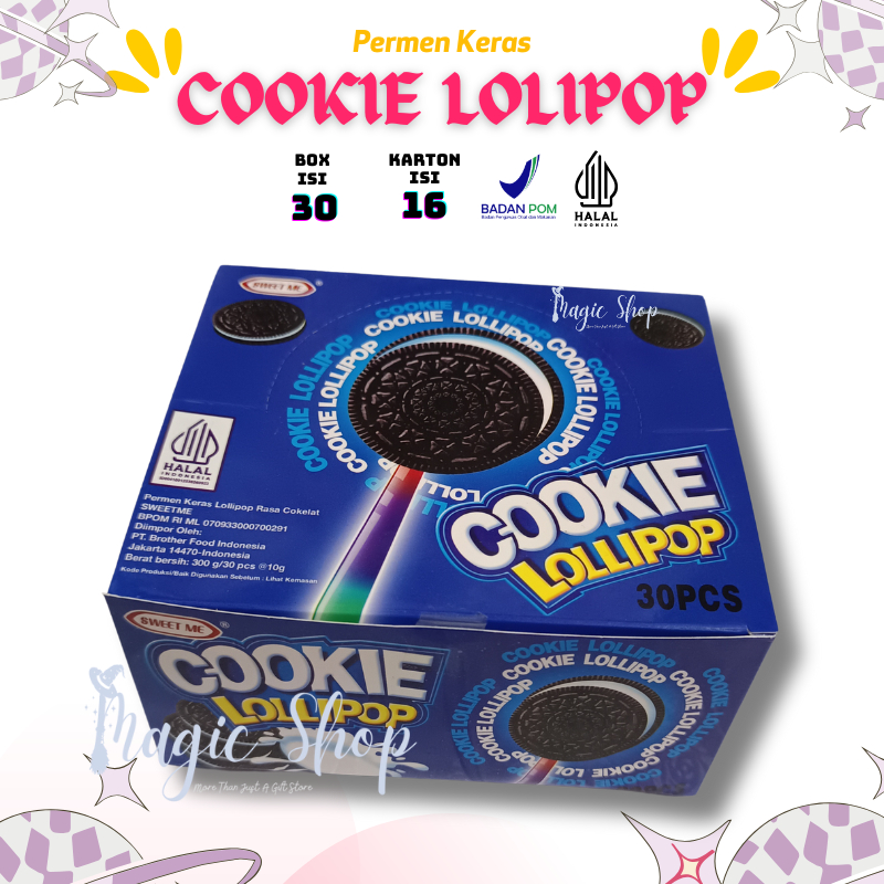 

PERMEN LOLIPOP CANDY ISI 30 PCS / LOLIPOP COOKIE GAGANG MENYALA