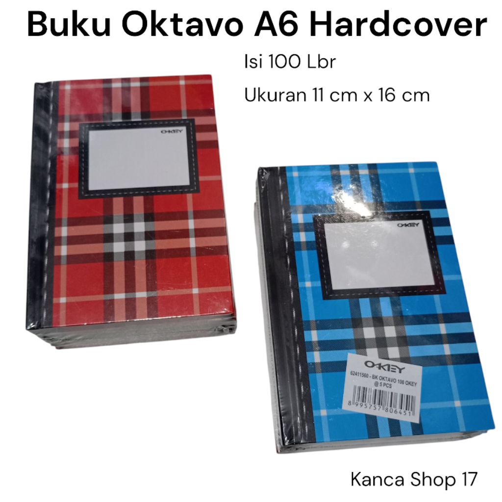 

Buku Hardcover Oktavo / A6 isi 100 Paperline / Okey