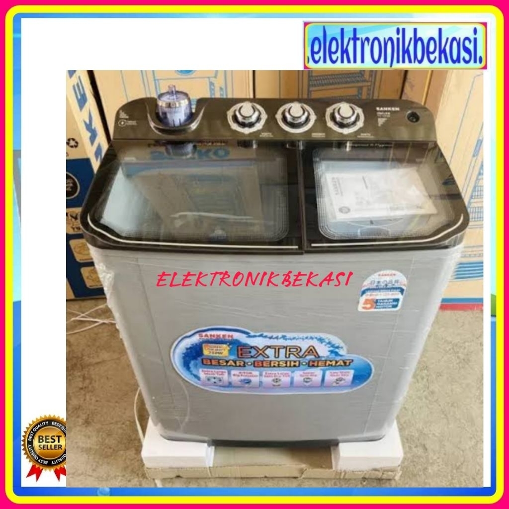 MESIN CUCI SANKEN TW 1155 / MESIN CUCI SANKEN 2 TABUNG 9KG / SANKEN TW-1155 MESIN CUCI 9 KG