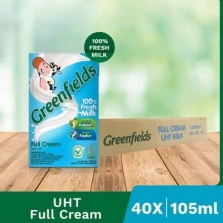 

SUSU UHT /1 KARTON GREENFIELDS/indomilk 40 kotak/Dus/ Full cream/coklat/stowberry