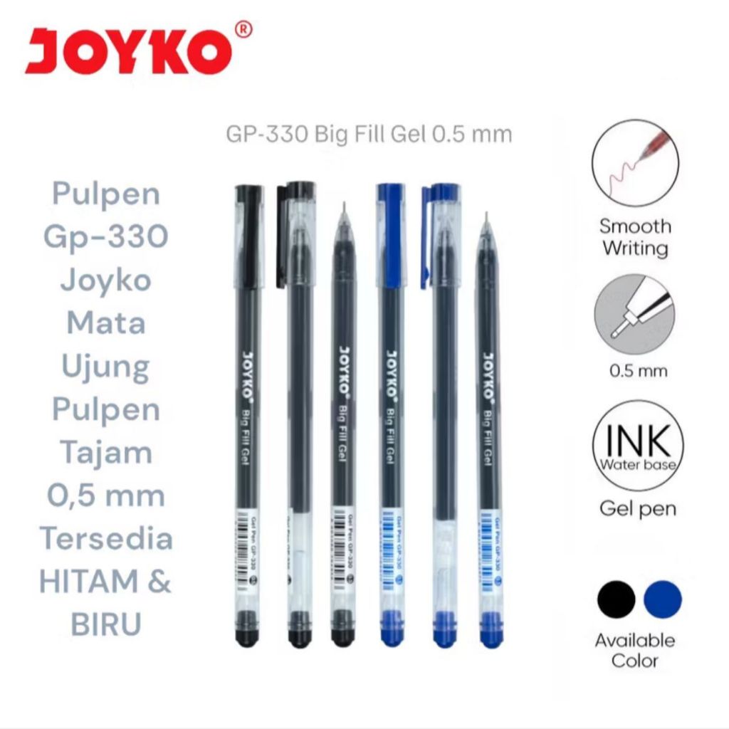 

Joyko Pulpen Big Fill Gel Pen GP-330 0,5mm @1pcs