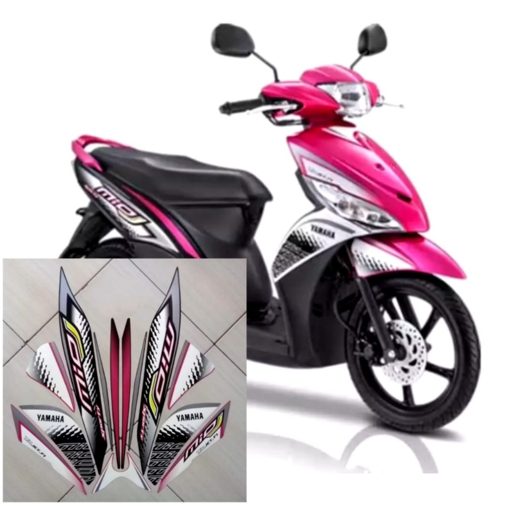 Stiker Striping Lis Body Motor Mio J 2013 2014 Pink
