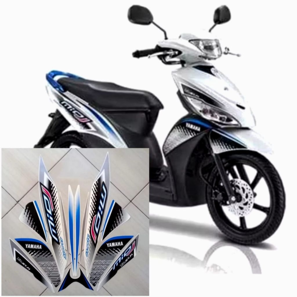 Stiker Striping Lis Body Motor Mio J 2013 2014 Warna Putih