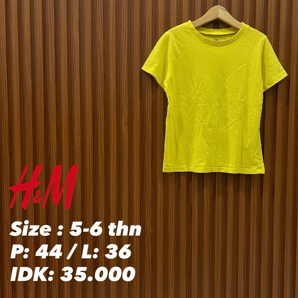 kaos anak basic polos hm 5-6 tahun