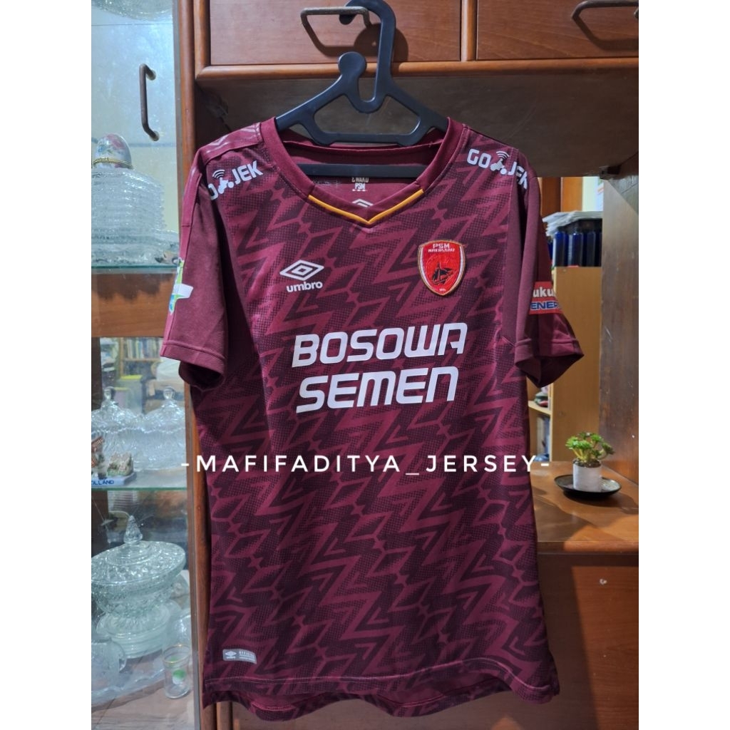 Jersey PSM Makassar Home 2018 Original Player Issue Size L Nameset Pluim 80