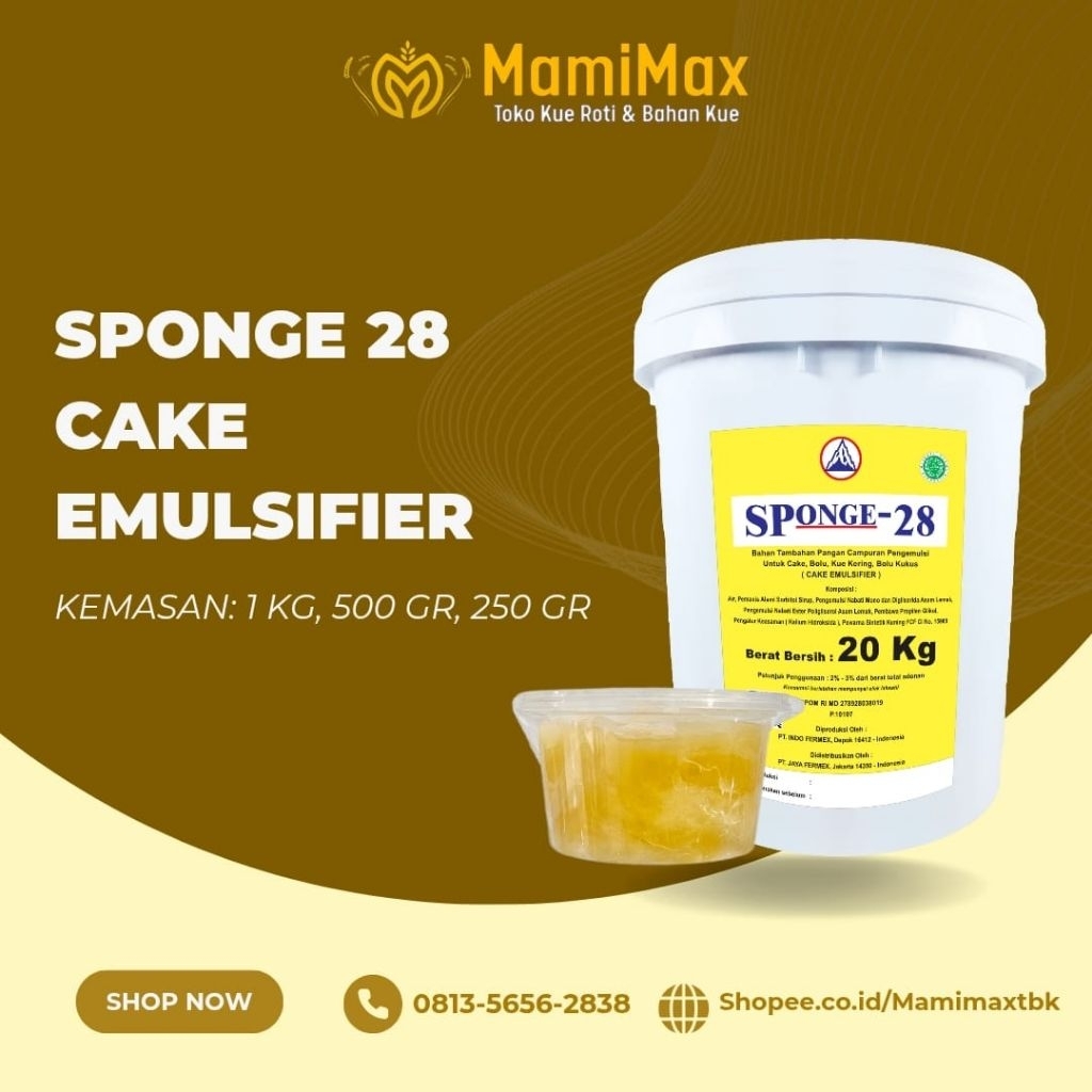 

SPONGE 28 EMULSIFIER REPACK 1KG, 500 GRAM, 250 GRAM