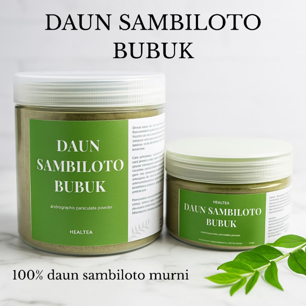 

daun sambiloto bubuk herbal premium jamu herbal teh sambiloto kering bubuk