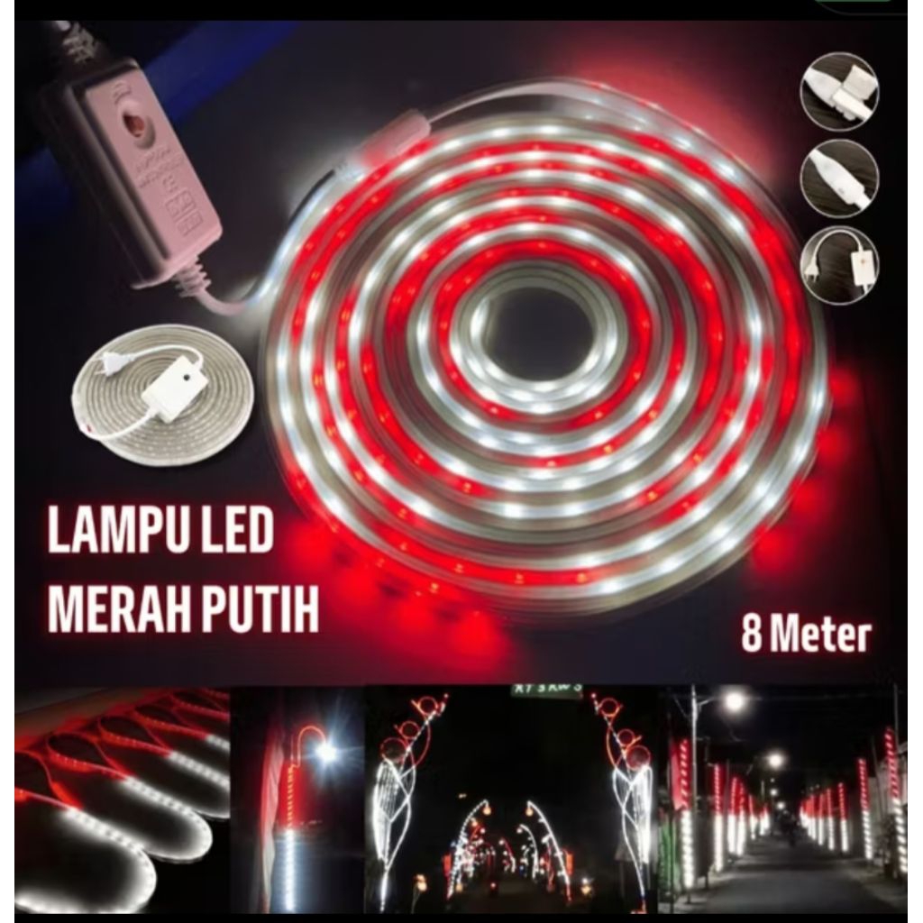 LAMPU LED STRIP MERAH PUTIH//LAMPU HIAS 17 AGUSTUS MERAH PUTIH