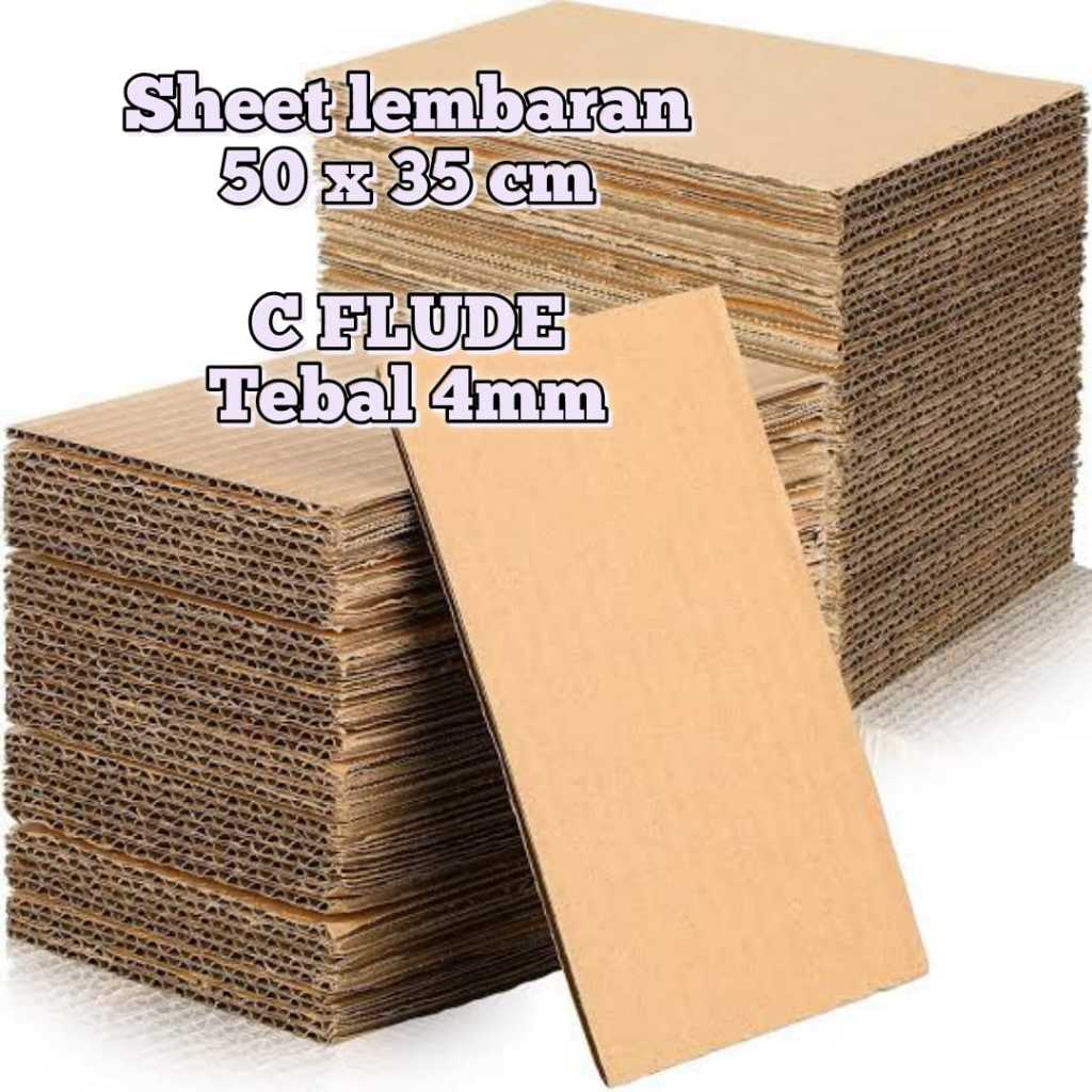 

KARDUS SHEET LEMBARAN 50 X 35 CM POLOS TEBAL 4MM C-FLUDE 35X50 CM / 50X35 CM