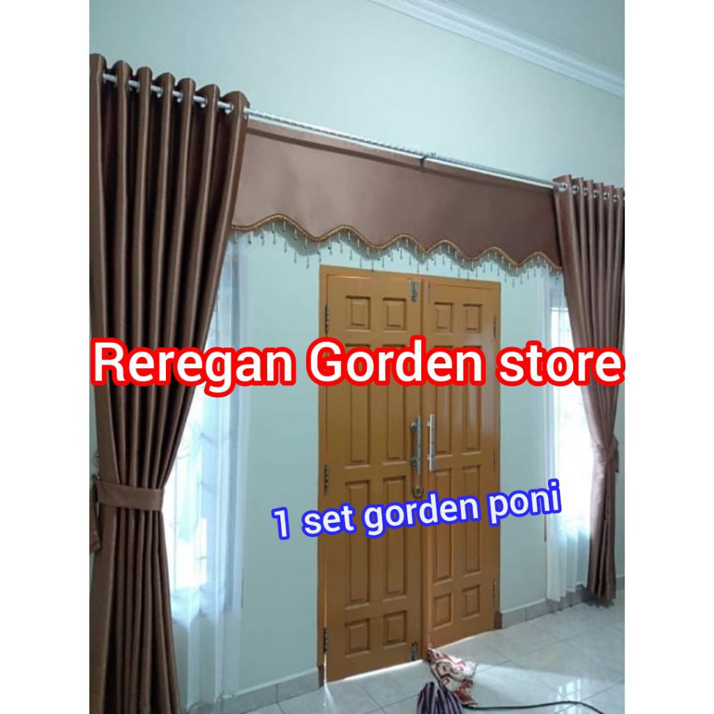 gorden poni layar 1 set gorden poni atas pintu minimalis terbaru gorden mewah elegan bahan embos mod