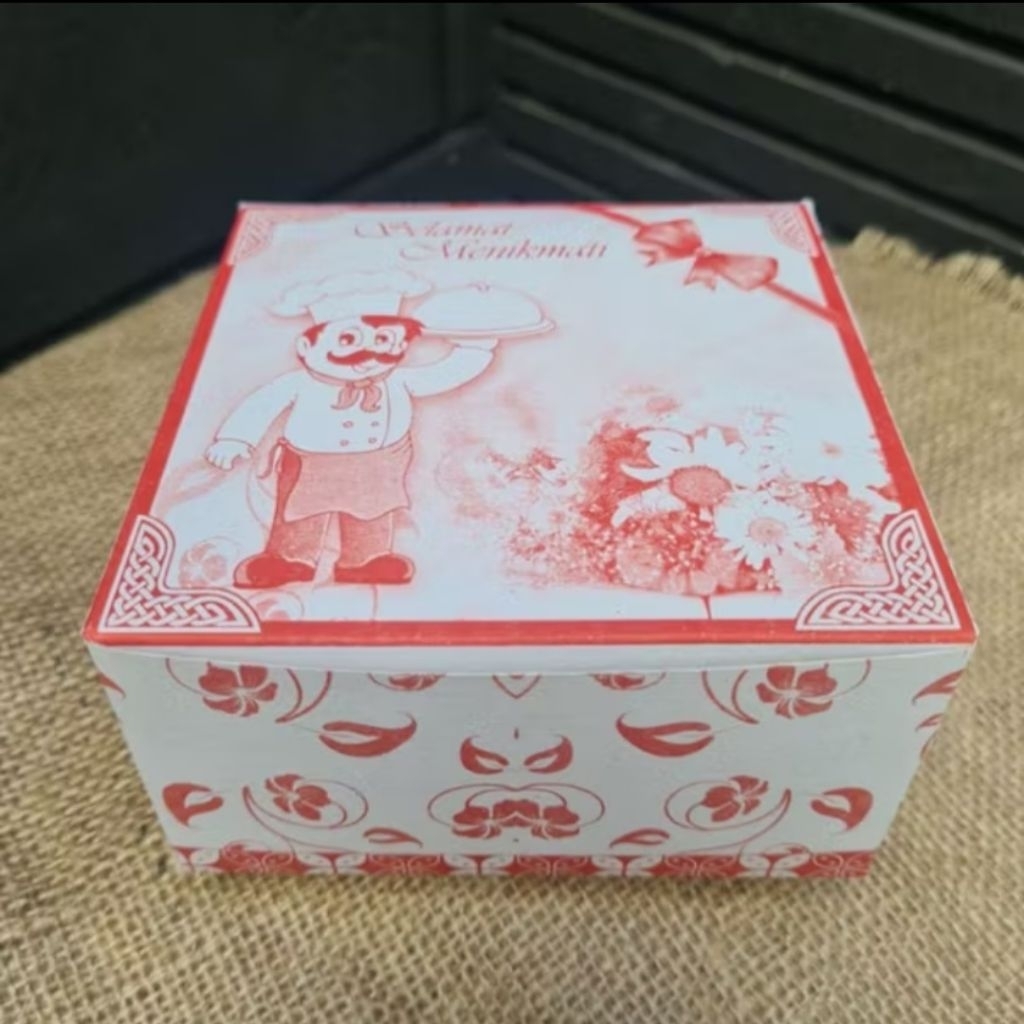 

Kotak Kue (Selamat Menikmati) 12 X 12 Dus Snack Box Cake 12 X 14 (1 pack isi 100 PCS)