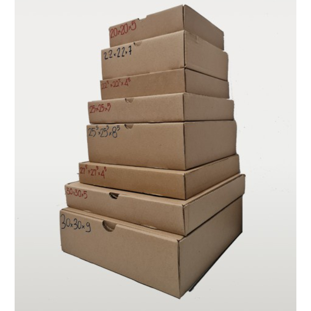 

Die cut pizza Kardus box karton packing 20x12x3 cm Packing Polos dan Tebal 3mm B FLUDE