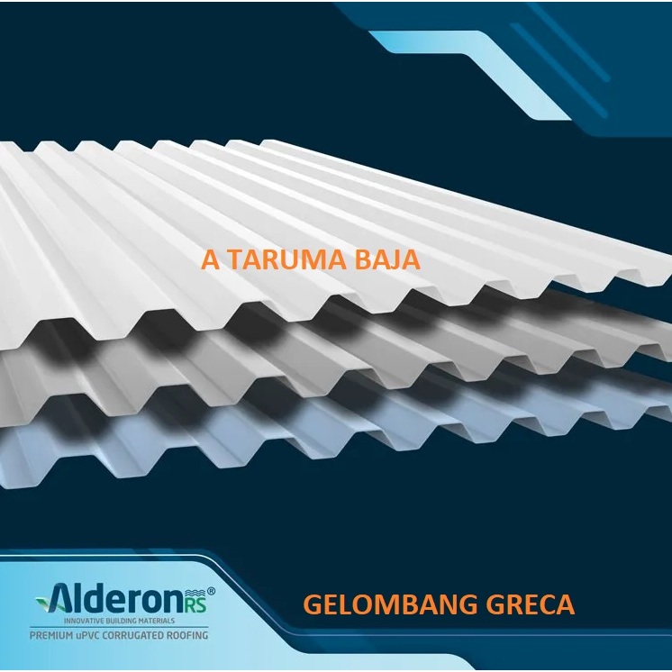 Alderon RS Greca Panjang 3 mtr, Kirim Kurir Shopee, Atap UPVC Alderon Type Greca Lebar Efektif 69 cm