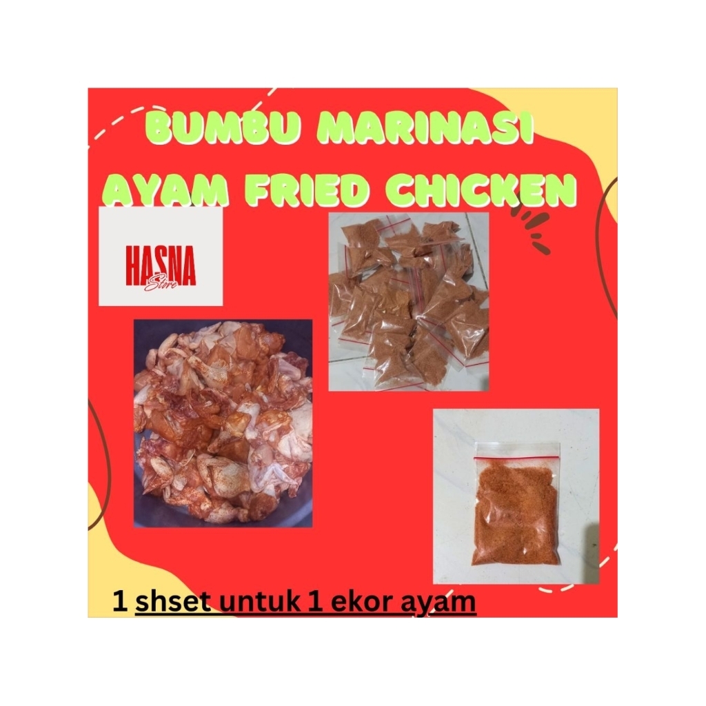 

Bumbu Marinasi ayam fried chicken Kemasan shaset instan 1 pack ( 10 shaset )