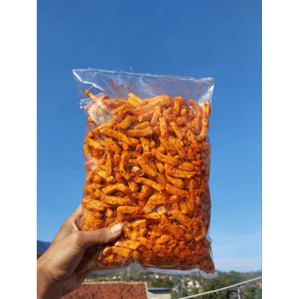 

Basreng stik viral pedas daun jeruk bumbu pedas nampol