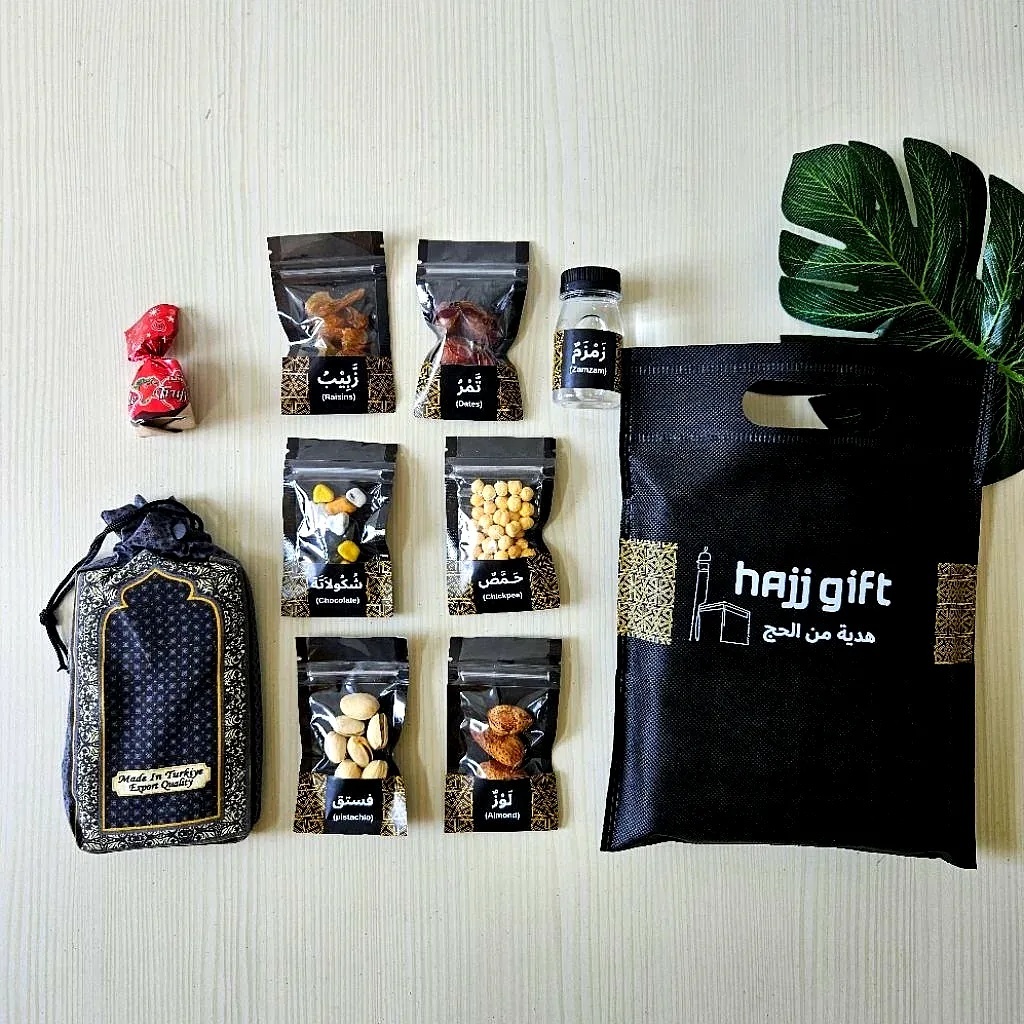 

Souvenir Haji Umroh Oleh Oleh Murah Totebag Tas Kemasan Kurma tenteng hitam
