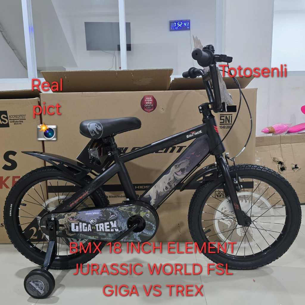 BMX 18 INCH KIDS BY ELEMENT JURASSIC  WORLD FSL GIGA VS TREX BMX 18 INCH
