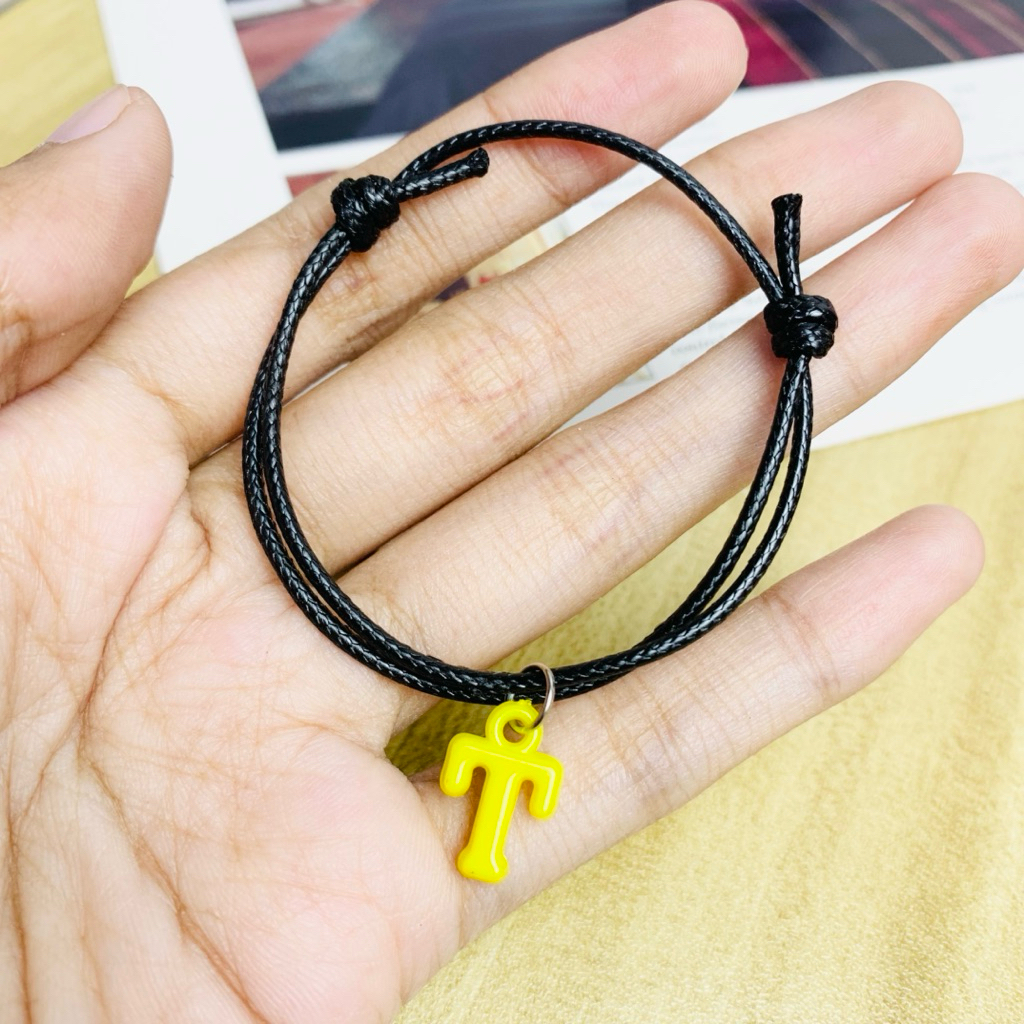 Gelang inisial huruf abjad tali korea