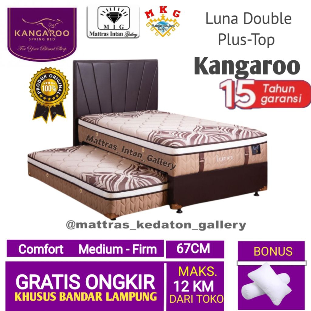 Kasur Kangaroo Sorong 2in1 Luna Plus-Top uk 120x200 - springbed sorong 2 in 1 kangaroo Spring Bed Ba