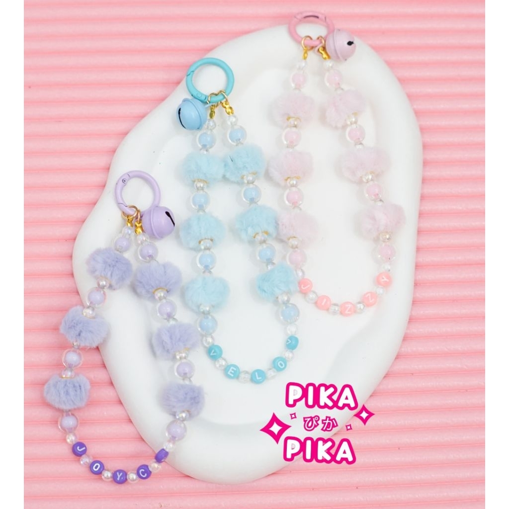 PIKA - GC24 custom nama gantungan hp panjang gelang handphone phone strap girl accesories aksesoris 