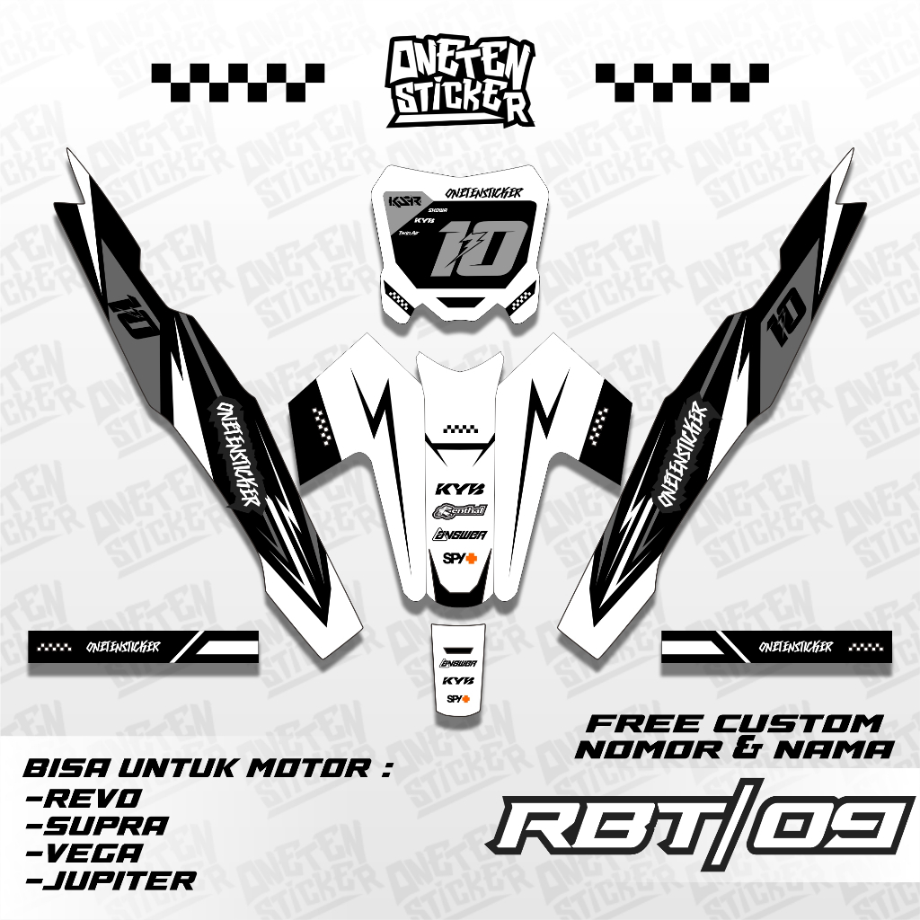STICKER STRIPPING RBT VEGA R NEW SEMIFULL STICKER CUSTOM TRAIL MOTOR BEBEK RBT 09 | ONE TEN STICKER