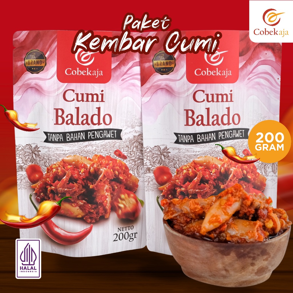 

Cobekaja - Paket Kembar Sambal Cumi Balado 200 Gram / 2 Pcs